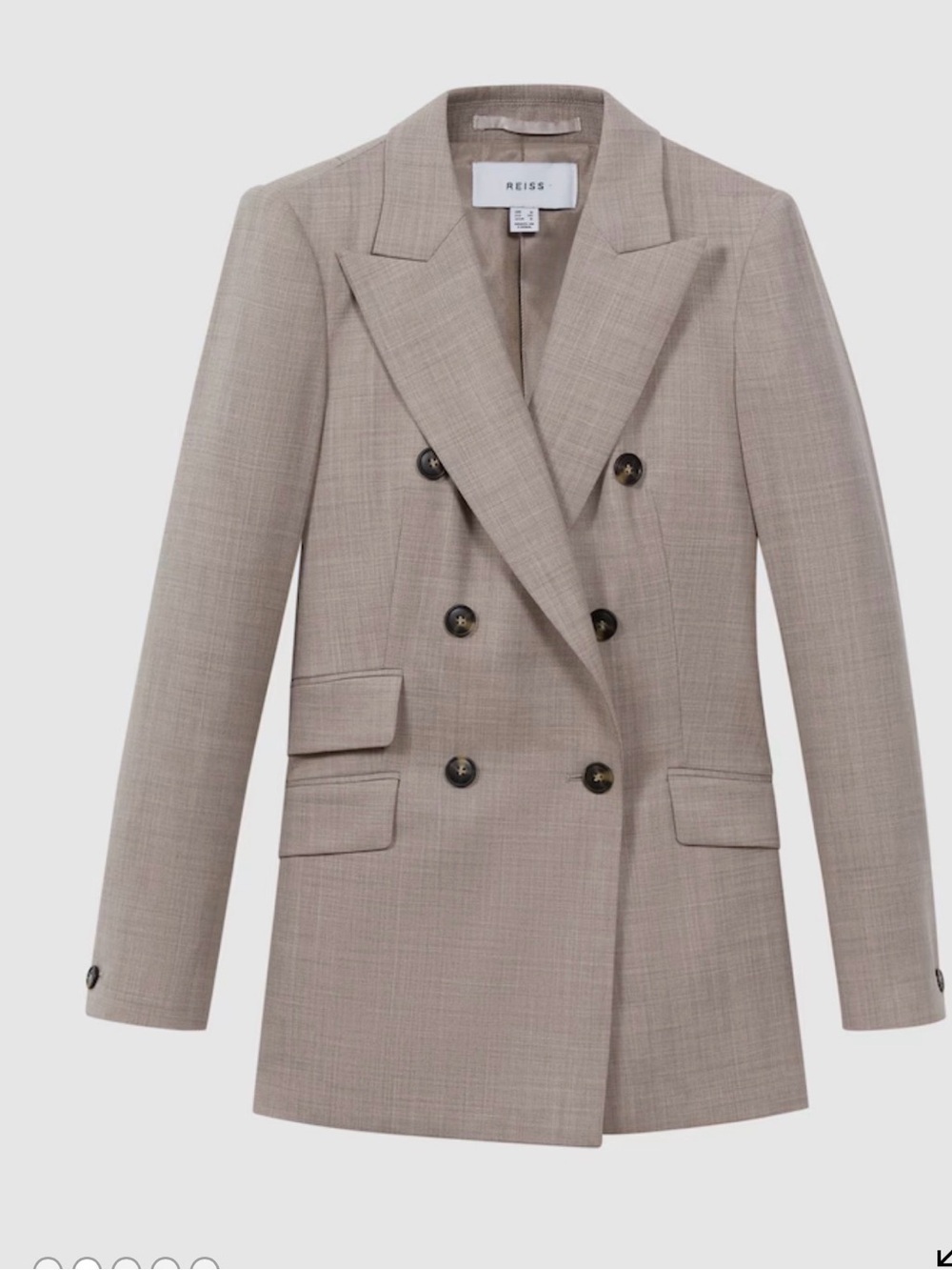 Reiss Double-Breasted Light Gray Blazer - Picture 2 of 10